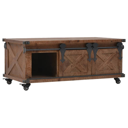vidaXL Table basse en bois de sapin massif 91x51x38 cm Marron