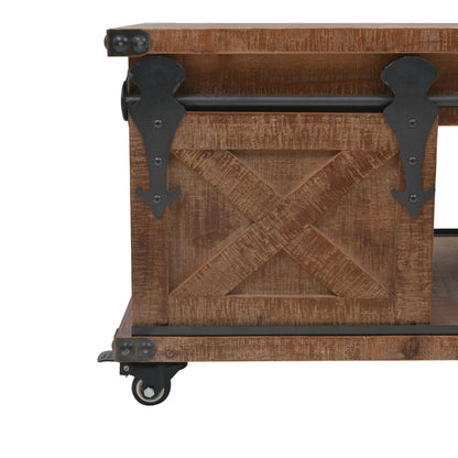 vidaXL Table basse en bois de sapin massif 91x51x38 cm Marron