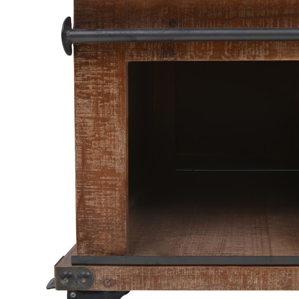 vidaXL Table basse en bois de sapin massif 91x51x38 cm Marron