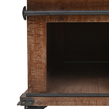 vidaXL Table basse en bois de sapin massif 91x51x38 cm Marron