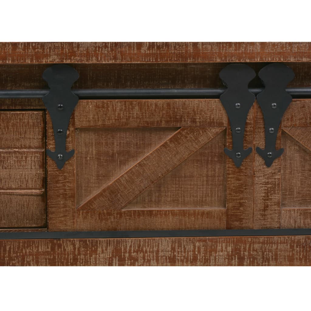 vidaXL Konsolentisch Tannenholz Massiv 131x35,5x75 cm Braun