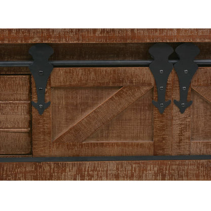 vidaXL Konsolentisch Tannenholz Massiv 131x35,5x75 cm Braun