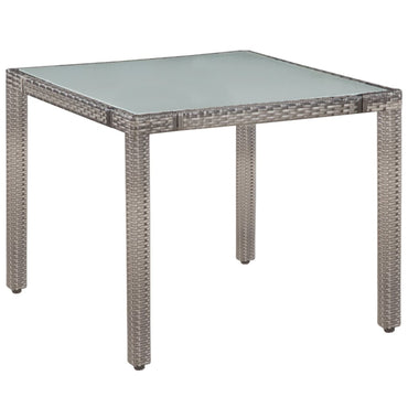 vidaXL 5-tlg. Garten-Essgruppe mit Auflagen Poly Rattan Grau