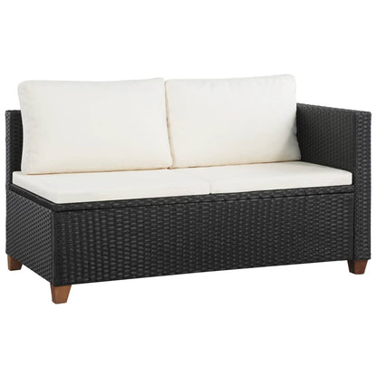 vidaXL Salon de jardin 4 pcs avec coussins résine tressée noir