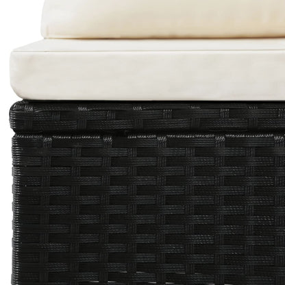 vidaXL Salon de jardin 4 pcs avec coussins résine tressée noir