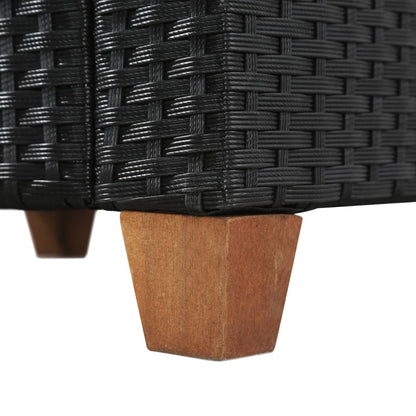 vidaXL Salon de jardin 4 pcs avec coussins résine tressée noir