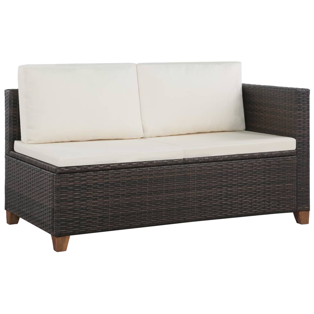 vidaXL 4-tlg. Garten-Lounge-Set mit Kissen Poly-Rattan Braun