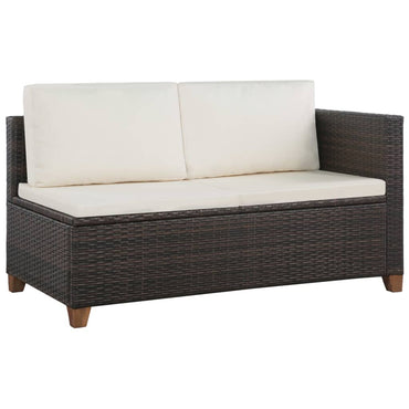vidaXL Salon de jardin 4 pcs avec coussins résine tressée marron