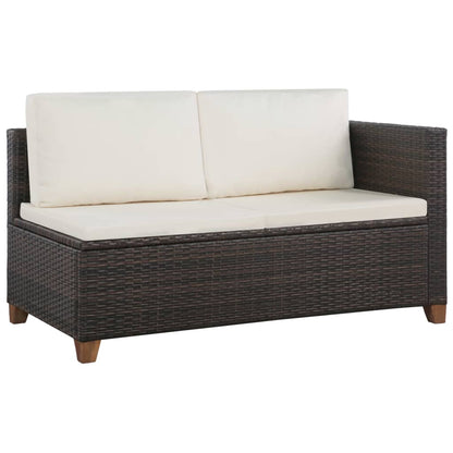 vidaXL 4-tlg. Garten-Lounge-Set mit Kissen Poly-Rattan Braun