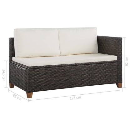 vidaXL 4-tlg. Garten-Lounge-Set mit Kissen Poly-Rattan Braun