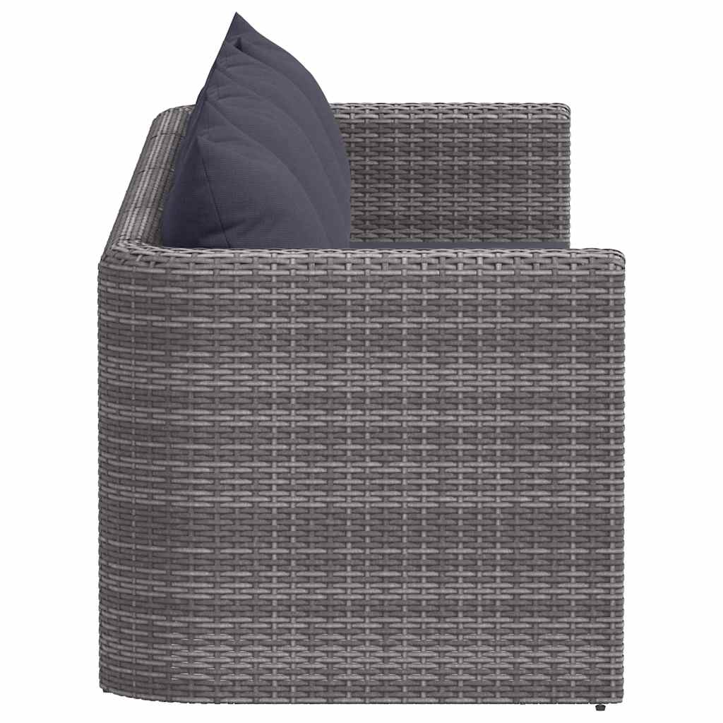 vidaXL Salon de jardin 4 pcs avec coussins Gris Résine tressée