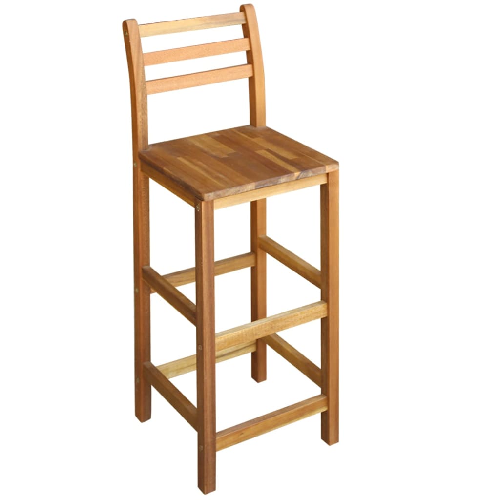 vidaXL Ensemble table de bar et chaises 5 pcs. Bois d'acacia massif