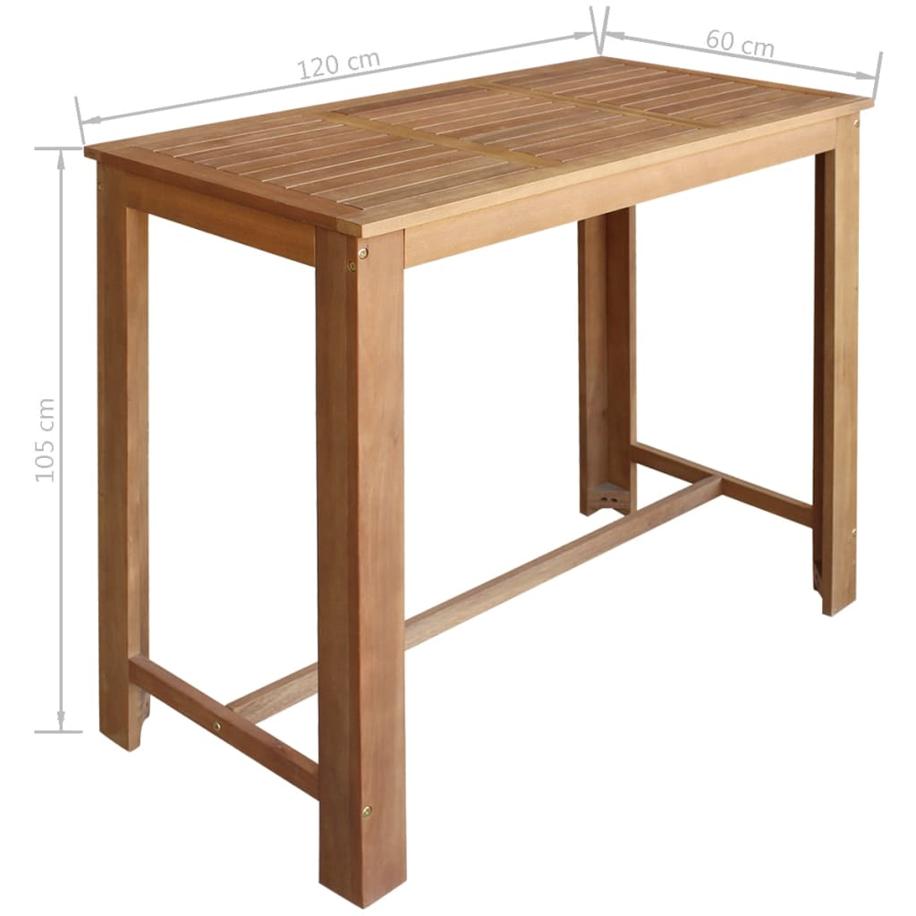 vidaXL Ensemble table de bar et chaises 5 pcs. Bois d'acacia massif