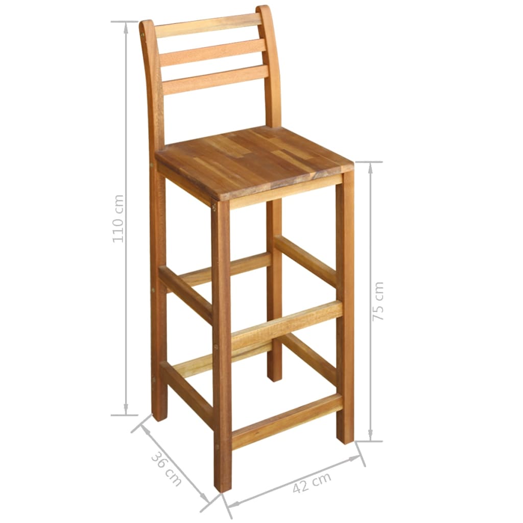 vidaXL Ensemble table et chaises de bar 7 pcs. Bois d'acacia massif