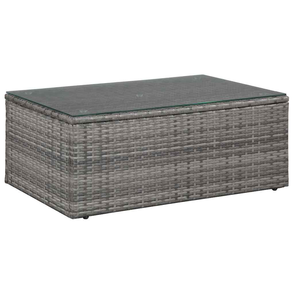 vidaXL 4-tlg. Garten-Lounge-Set mit Auflagen Poly Rattan Grau