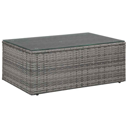 vidaXL 4-tlg. Garten-Lounge-Set mit Auflagen Poly Rattan Grau