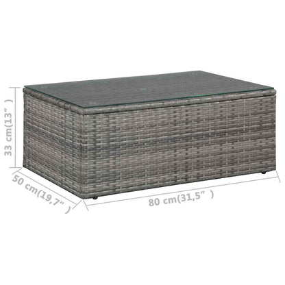 vidaXL 4-tlg. Garten-Lounge-Set mit Auflagen Poly Rattan Grau