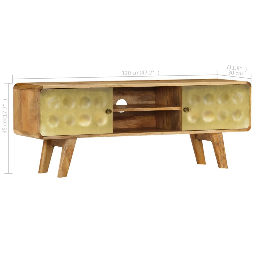 vidaXL Meuble TV en bois de manguier massif 120x30x45 cm