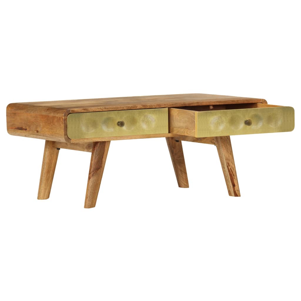 vidaXL Table basse en bois de manguier massif 90x50x40 cm