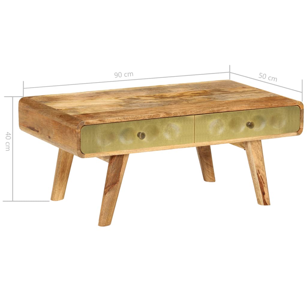 vidaXL Table basse en bois de manguier massif 90x50x40 cm