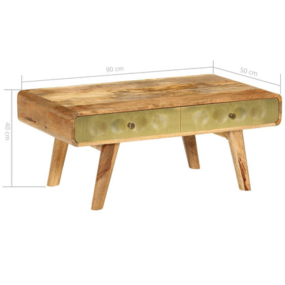vidaXL Table basse en bois de manguier massif 90x50x40 cm
