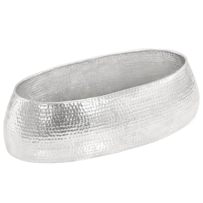 vidaXL Couchtisch Silber gehämmert 100 x 50 x 28 cm Aluminium