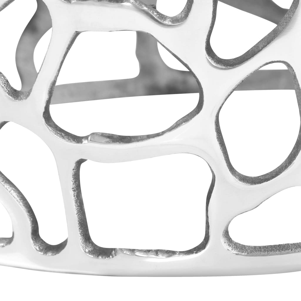 vidaXL Table basse en fonte d'aluminium 70x30 cm argentée