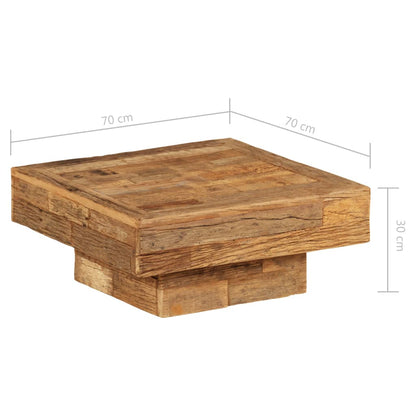 vidaXL Table basse en bois de récupération massif 70x70x30 cm
