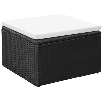vidaXL 4-tlg. Garten-Lounge-Set Poly Rattan Schwarz und Weiß