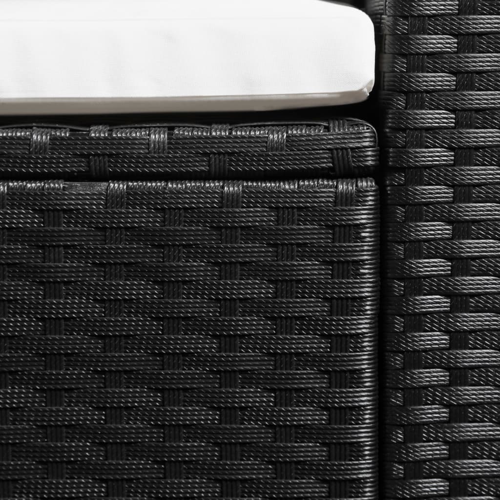 vidaXL 4-tlg. Garten-Lounge-Set Poly Rattan Schwarz und Weiß