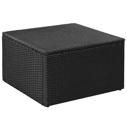 vidaXL Salon de jardin 4 pcs en résine tressée Noir et Gris