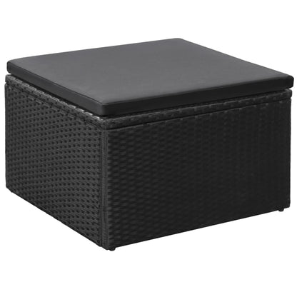 vidaXL Salon de jardin 4 pcs en résine tressée Noir et Gris