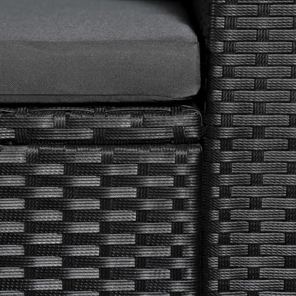 vidaXL Salon de jardin 4 pcs en résine tressée Noir et Gris