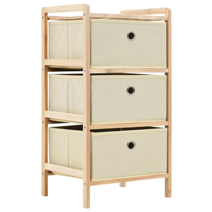 vidaXL Korb-Kommode mit 3 Stoffkörben Zedernholz Beige