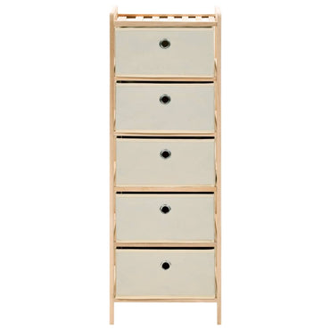 vidaXL Korb-Kommode mit 5 Stoffkörben Zedernholz Beige