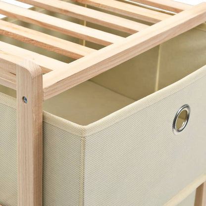 vidaXL Korb-Kommode mit 5 Stoffkörben Zedernholz Beige