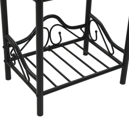 vidaXL Table de chevet acier et verre trempé 45x30,5x60 cm noir