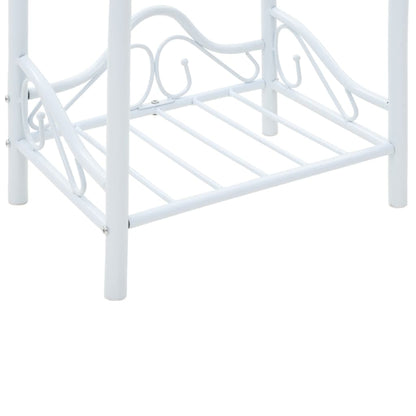 vidaXL Tables de chevet 2 pcs Acier et verre trempé 45x30,5x60 cm Blanc
