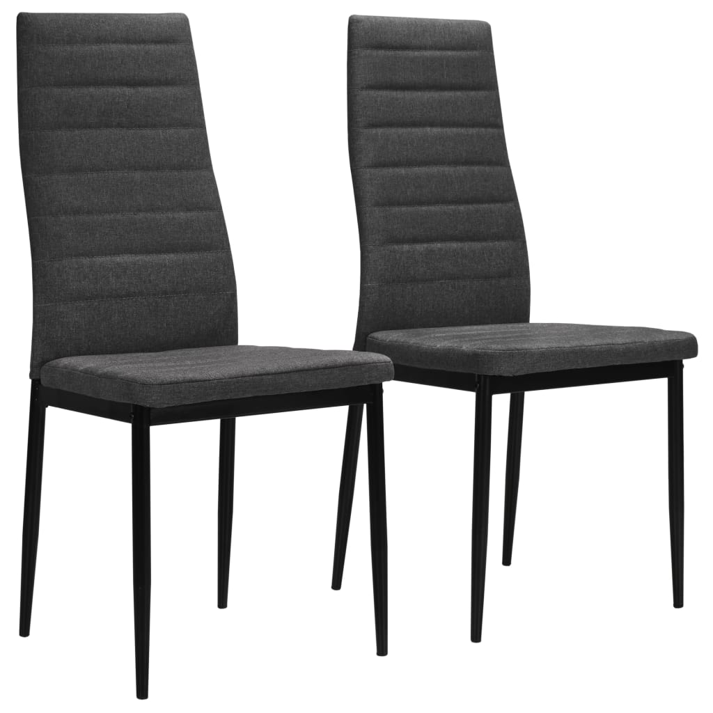 vidaXL Chaises de salle à manger 2 pcs Tissu gris foncé