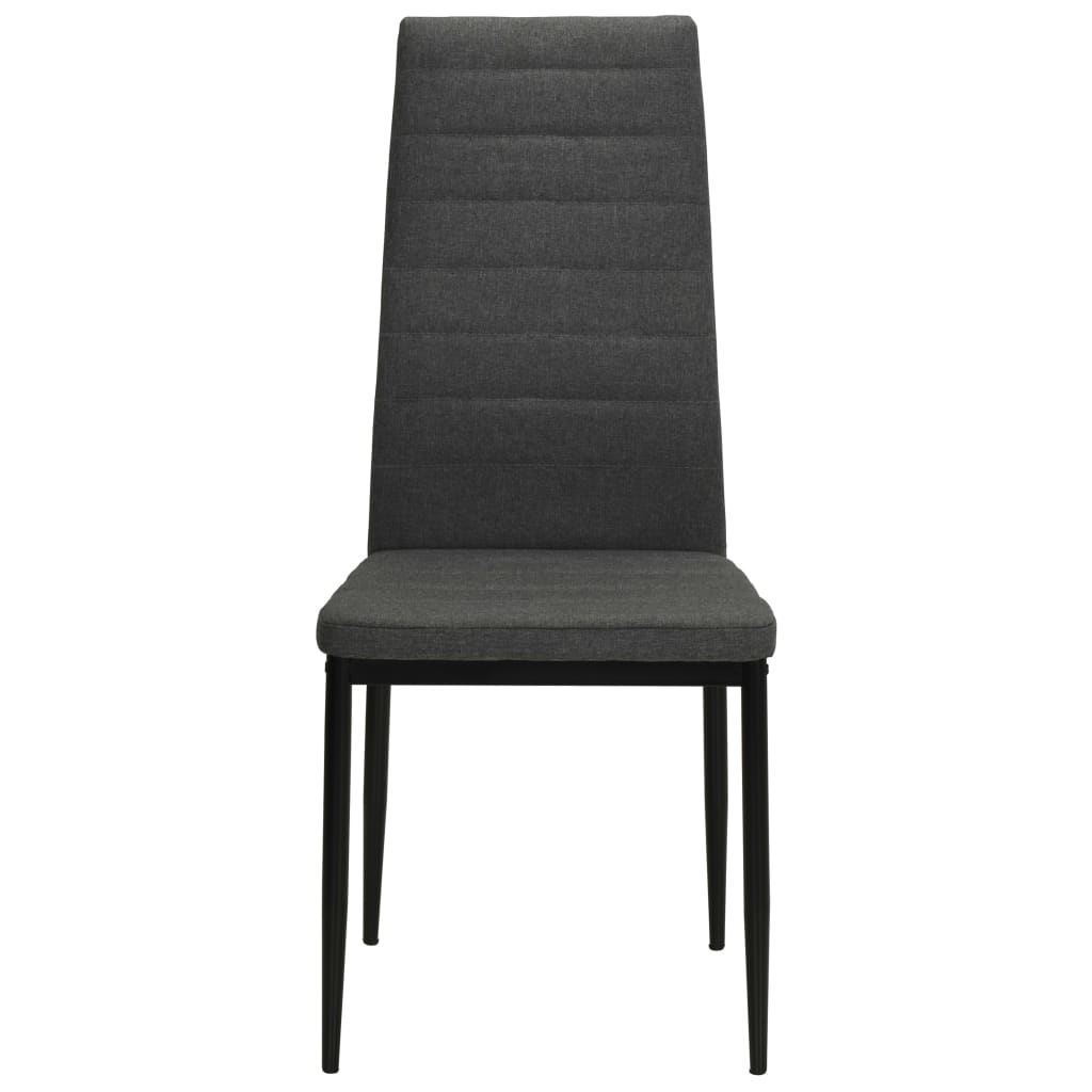 vidaXL Chaises de salle à manger 2 pcs Tissu gris foncé