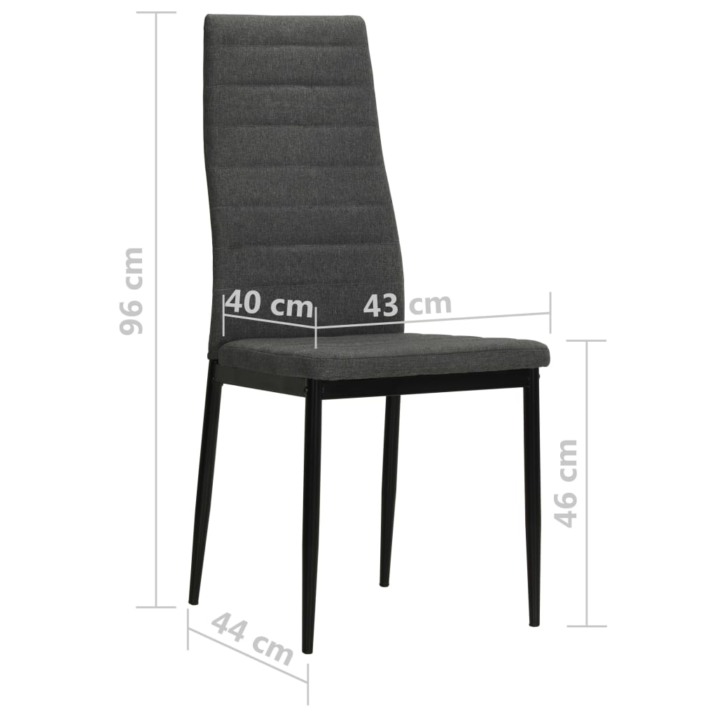 vidaXL Chaises de salle à manger 2 pcs Tissu gris foncé