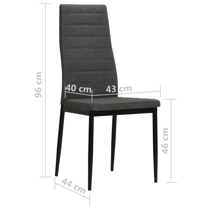 vidaXL Chaises de salle à manger 2 pcs Tissu gris foncé