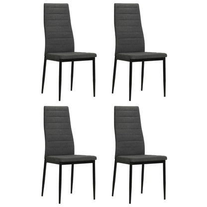 vidaXL Chaises de salle à manger 4 pcs Gris Bois d'hévéa massif et tissu