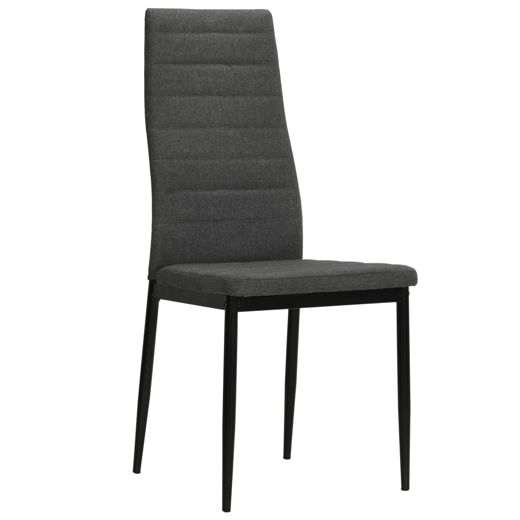 vidaXL Chaises de salle à manger 4 pcs Gris Bois d'hévéa massif et tissu