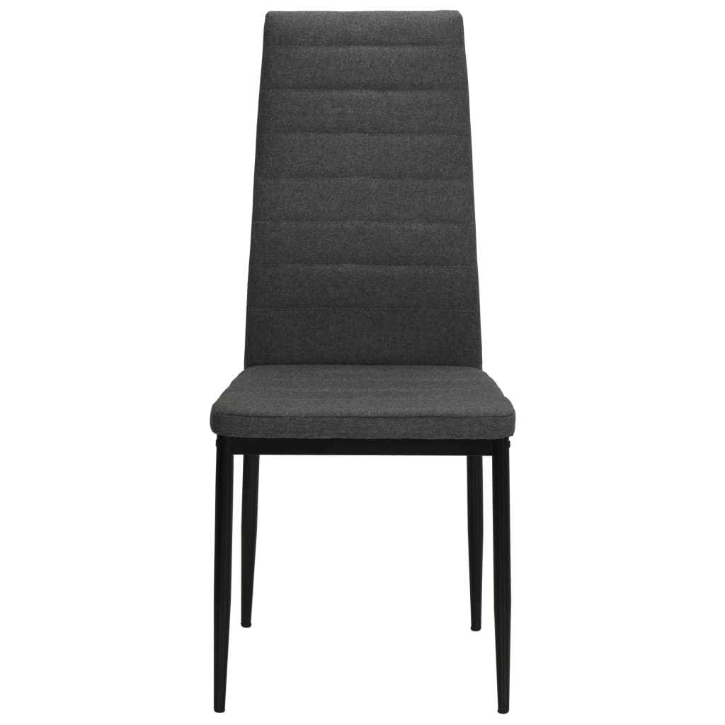 vidaXL Chaises de salle à manger 4 pcs Gris Bois d'hévéa massif et tissu