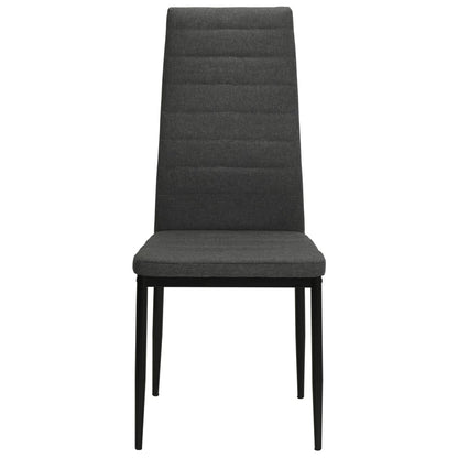 vidaXL Chaises de salle à manger 4 pcs Gris Bois d'hévéa massif et tissu