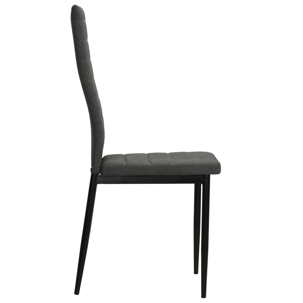 vidaXL Chaises de salle à manger 4 pcs Gris Bois d'hévéa massif et tissu