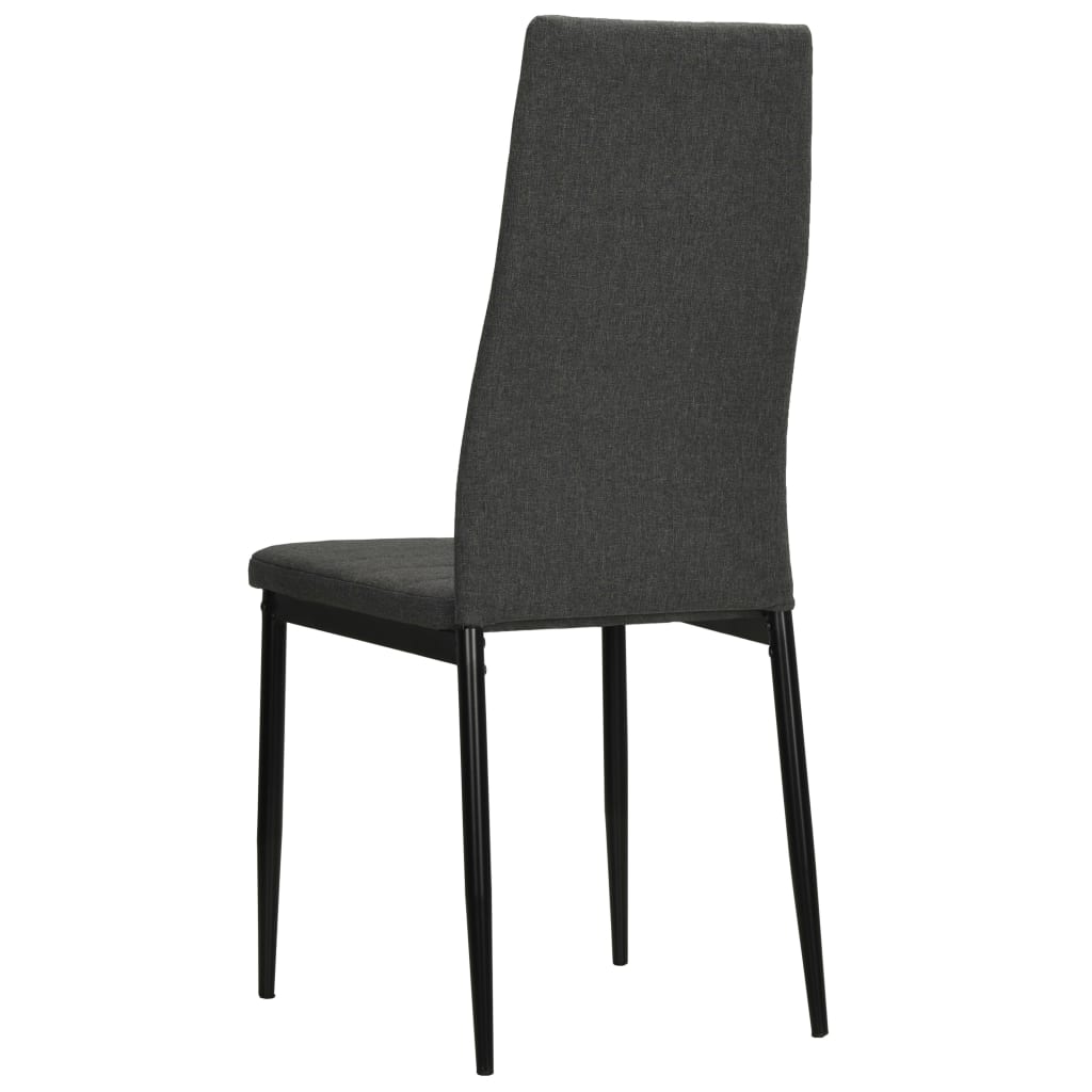 vidaXL Chaises de salle à manger 4 pcs Gris Bois d'hévéa massif et tissu