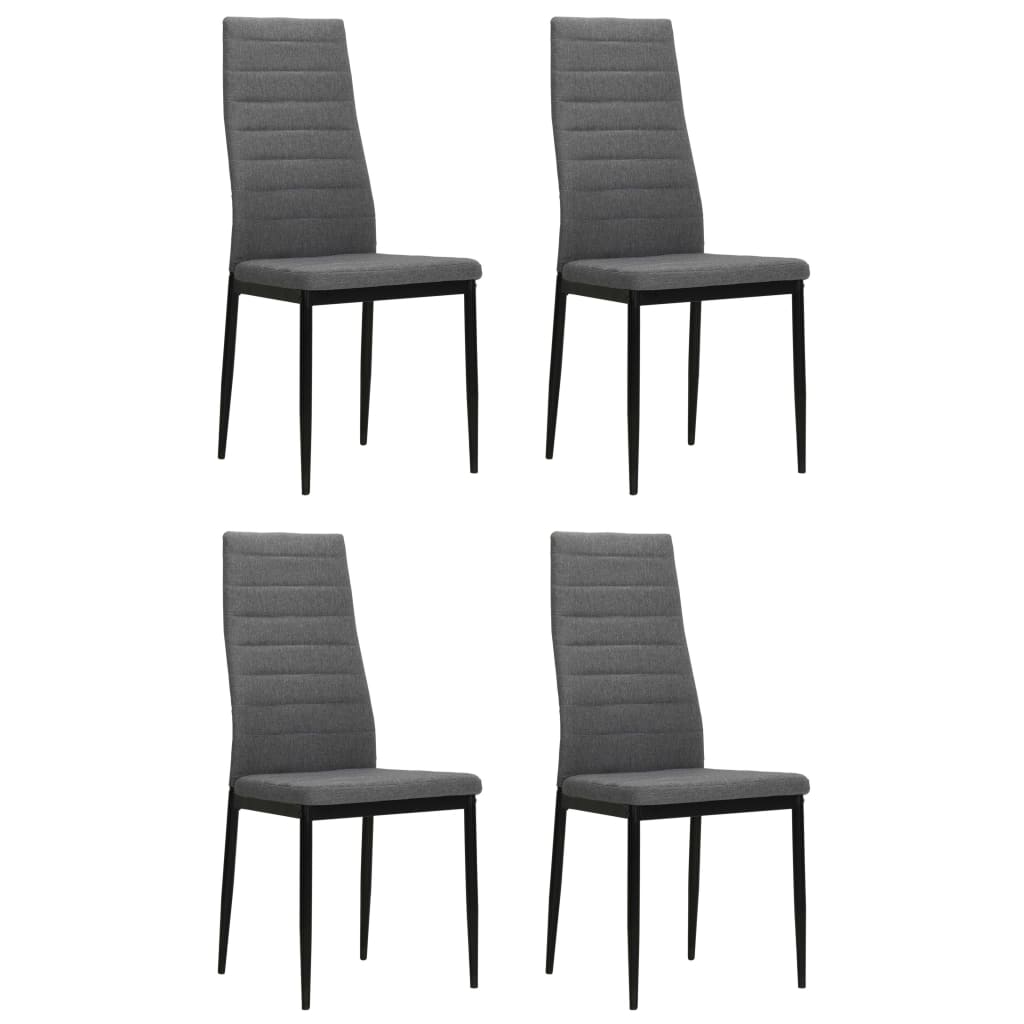 vidaXL Chaises de salle à manger 4 pcs Tissu Gris clair