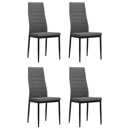 vidaXL Chaises de salle à manger 4 pcs Tissu Gris clair